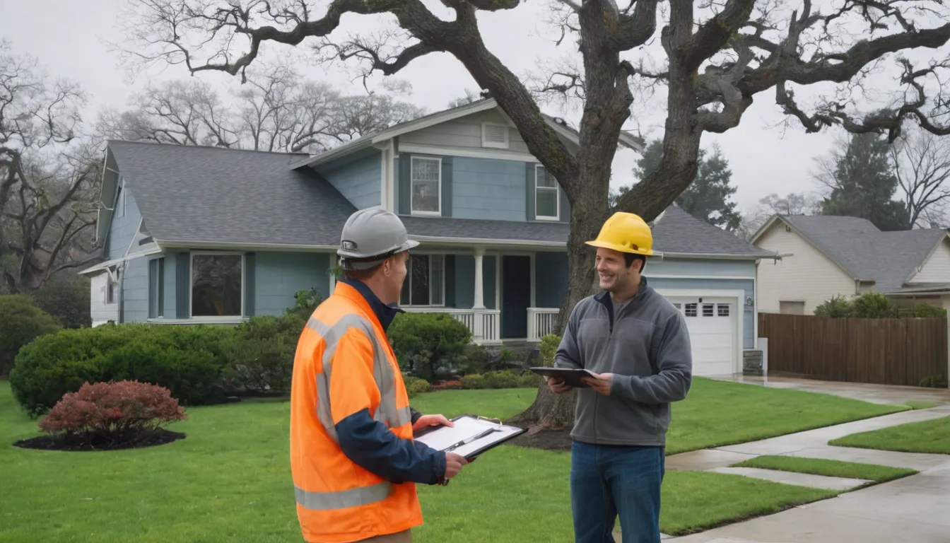 Homeowner reviewing a tree estimate with a local provider