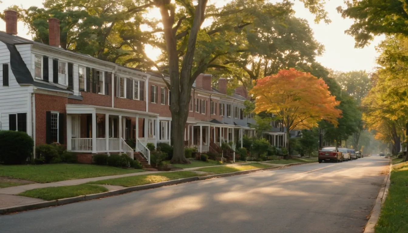 Neighborhood street in the Dumfries area lined with mature trees